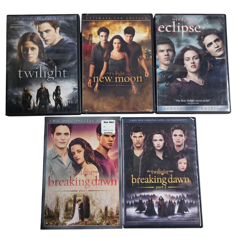 The Twilight Saga Complete 5 Movie DVD Collection New Moon Eclipse Breaking Dawn